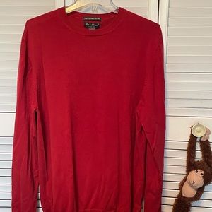 Eddie Bauer Crewneck Solid Red Sweater Size XL
